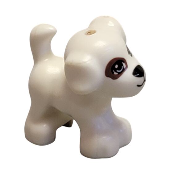 LEGO Dog Charlie Jacky White Brown Spots 93088pb01 Friends‎ 6017039 Figure Part - Picture 3 of 4